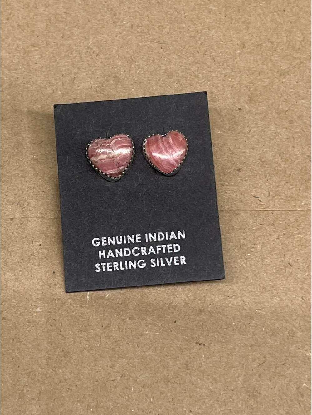 Native American Zuni jewelry handmade sterling earrings shell spiny heart